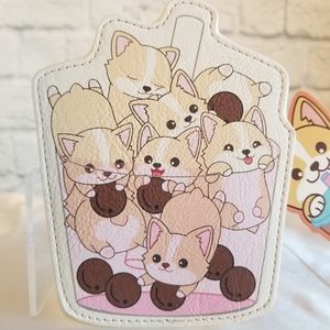 Corgi Puppy Dogs Boba Drink Boxlunch Exclusive Cardholder Wallet New Limited